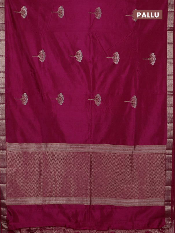 Semi raw silk saree pink with zari woven buttas and zari woven border