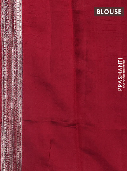 Banarasi poona silk saree maroon with zari woven floral buttas and zari woven border
