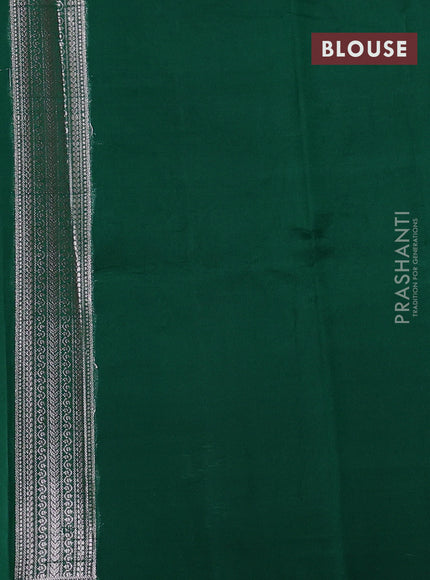 Banarasi poona silk saree green with zari woven floral buttas and floral design zari woven border
