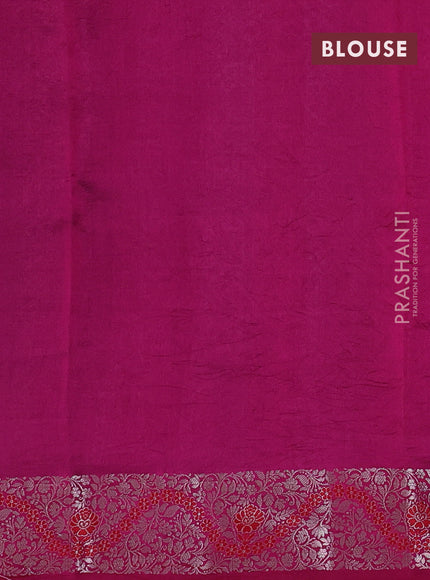 Banarasi poona silk saree blue and pink with silver zari woven buttas and silver zari woven border