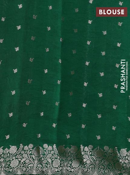 Banarasi poona silk saree wine shade and green with allover zari weaves and zari woven border