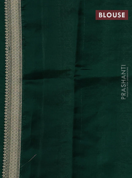 Banarasi poona silk saree green with allover zari weaves and zari woven border