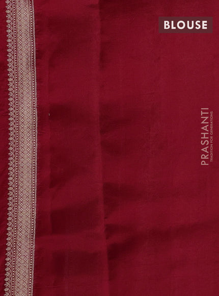 Banarasi poona silk saree red with allover zari weaves and zari woven border