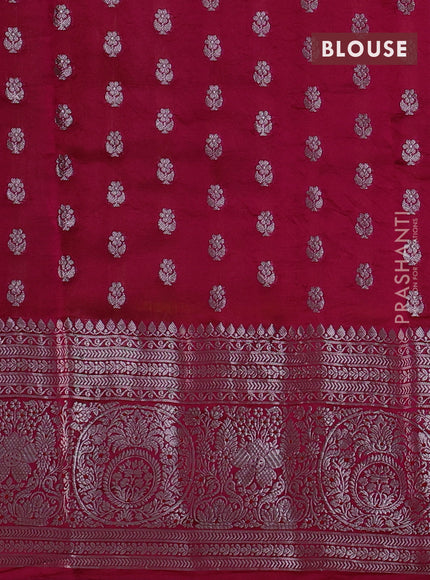 Banarasi poona silk saree yellow with zari woven buttas and long zari woven border
