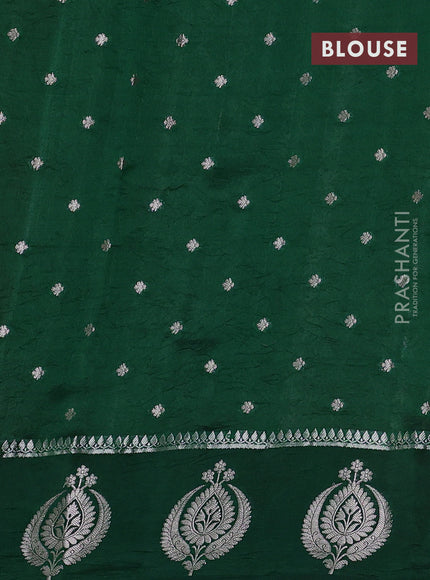 Banarasi poona silk saree red and green with allover zari weaves & buttas and zari woven butta border
