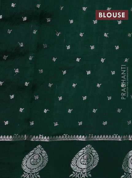 Banarasi poona silk saree deep wine and green with allover zari weaves & buttas and zari woven butta border