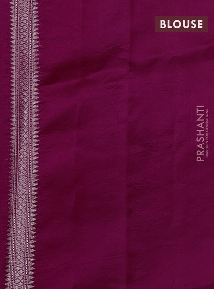 Banarasi poona silk saree dark pink with allover zari woven buttas and zari woven border