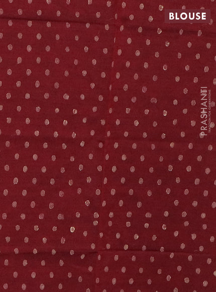 Semi silk cotton saree sandal and maroon with butta prints and printed border