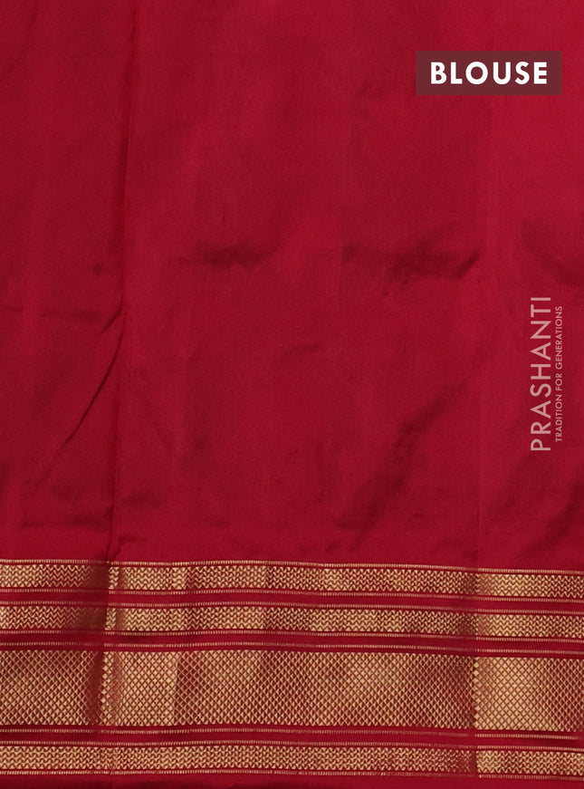 Pochampally silk saree teal green and maroon with allover ikat weaves and zari woven border