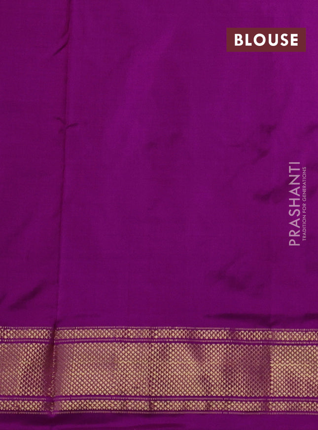 Pochampally silk saree purple with allover ikat weaves and zari woven border