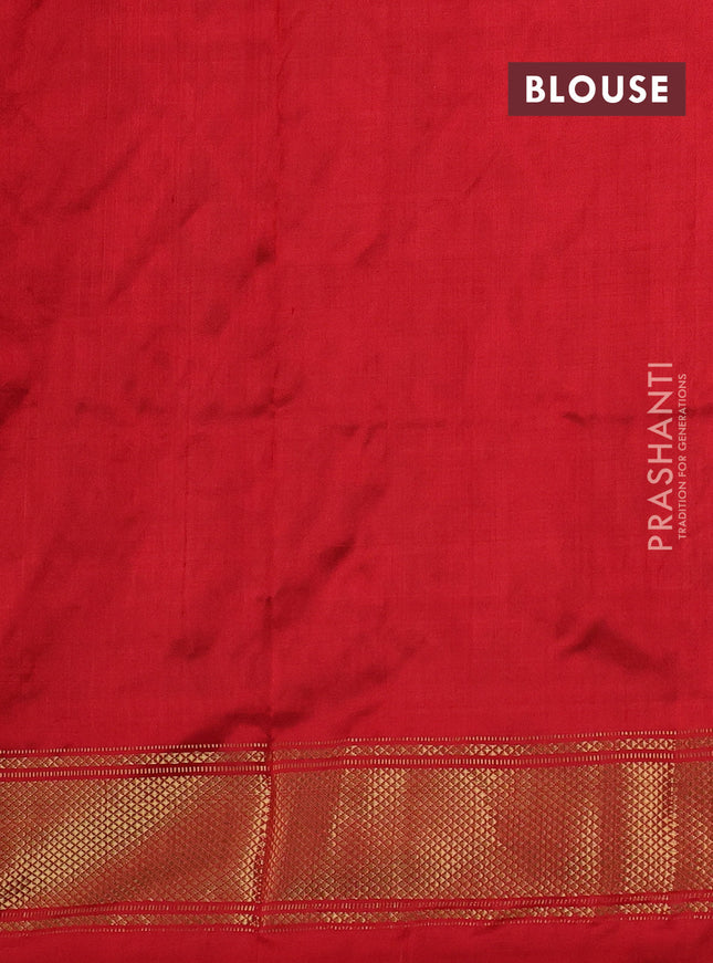 Pochampally silk saree red shade and red with allover ikat weaves and zari woven border