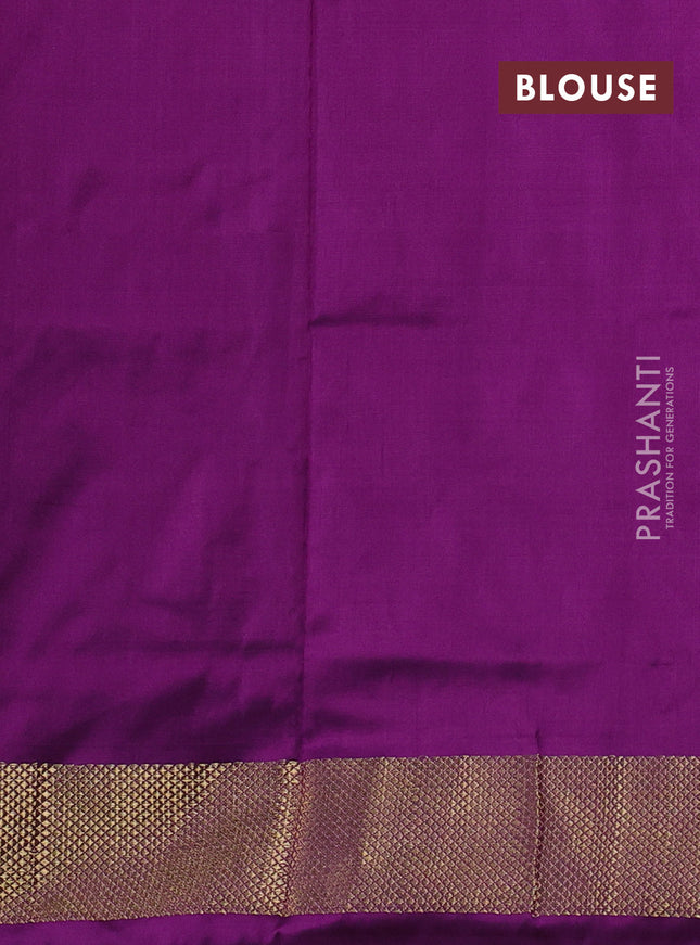 Pochampally silk saree pastel purple and purple with allover ikat weaves and ikat woven zari border