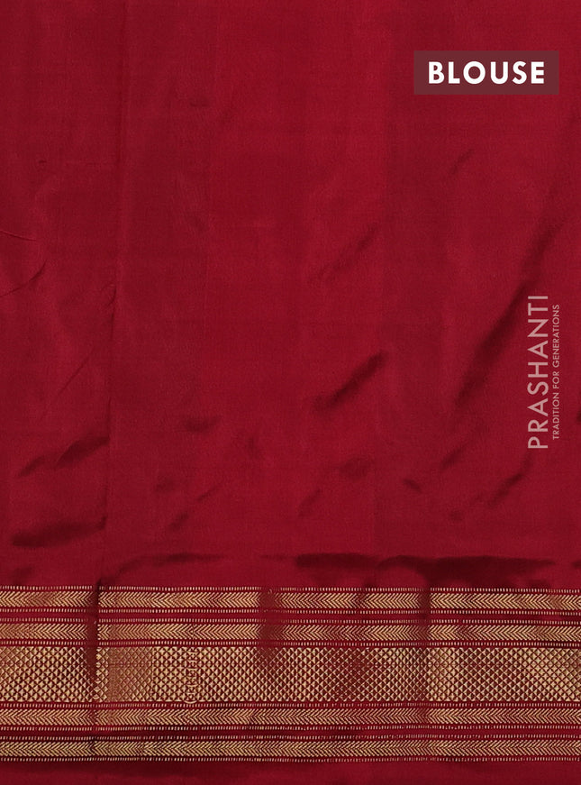 Pochampally silk saree deep maroon and maroon with allover ikat weaves and zari woven border