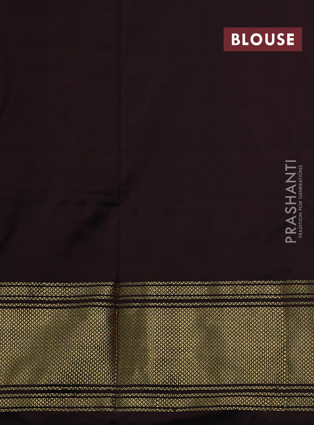 Pochampally silk saree red and coffee brown with allover ikat weaves and zari woven border