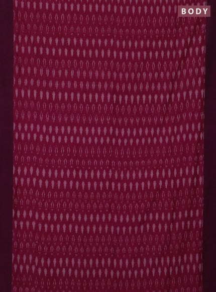 Ikat cotton saree pink and wine shade with allover ikat weaves and simple border