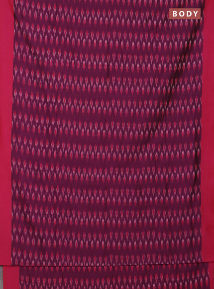Ikat cotton saree purple and pink with allover ikat weaves and simple border