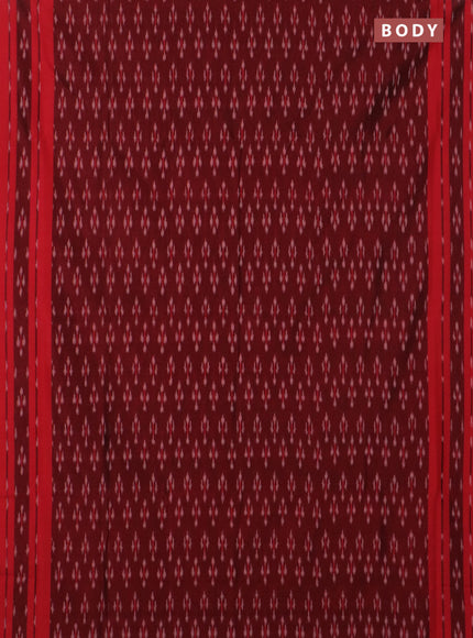 Ikat cotton saree deep maroon and red with allover ikat butta weaves and rettapet ikat border