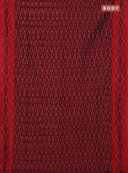 Ikat cotton saree maroon and red with allover ikat weaves and rettapet ikat border