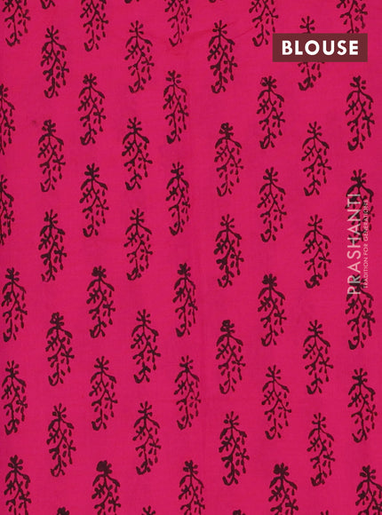 Semi silk cotton saree grey and pink with embroidery buttas in borderless style