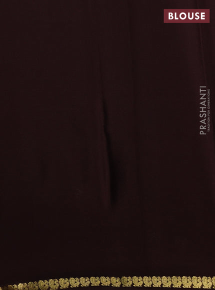 Pure mysore silk sareee coffee brown with plain body and annam zari woven border