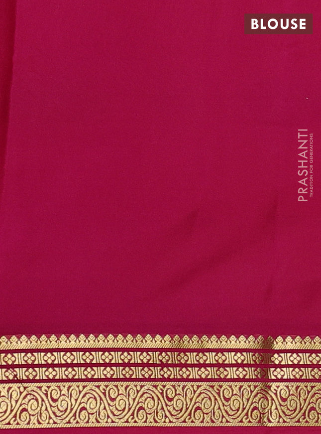 Pure mysore silk sareee mustard yellow and pink with zari woven buttas and zari woven border
