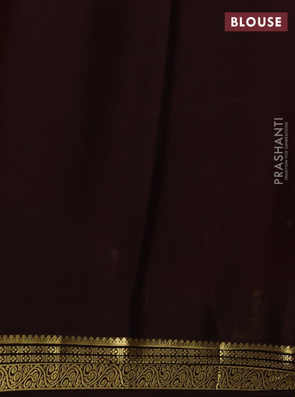 Pure mysore silk sareee rust shade and coffee brown with zari woven buttas and zari woven border