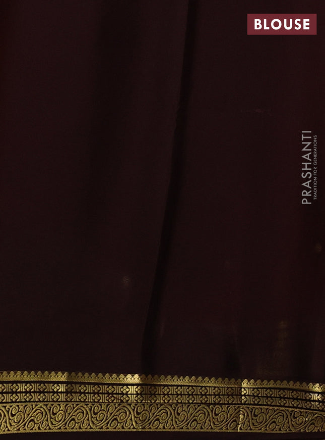 Pure mysore silk sareee rust shade and coffee brown with zari woven buttas and zari woven border