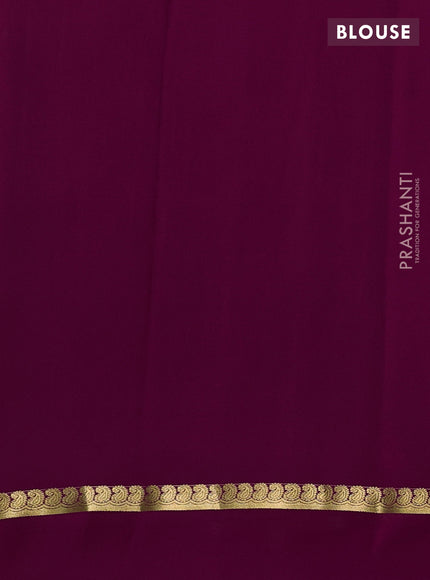 Pure mysore silk sareee teal green shade and dark pink with zari woven buttas and zari woven simple border