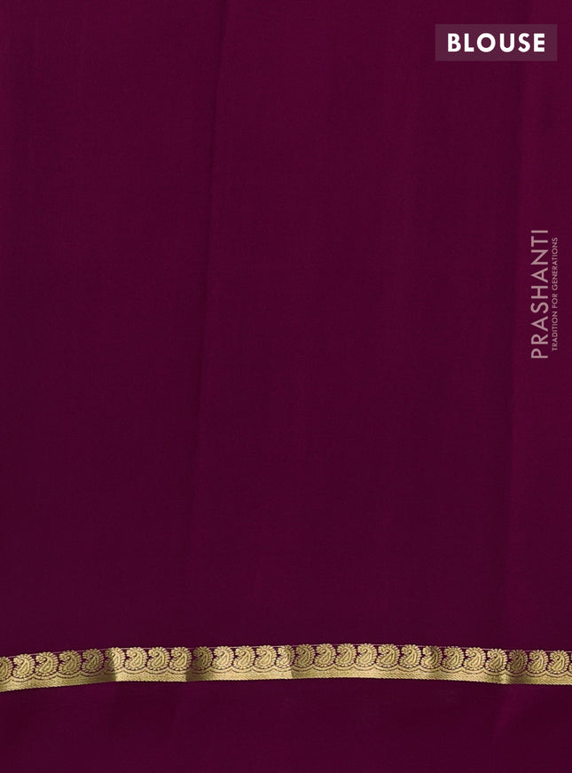 Pure mysore silk sareee teal green shade and dark pink with zari woven buttas and zari woven simple border