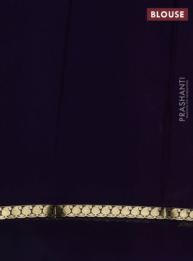 Pure mysore silk sareee pink and violet shade with allover zari checks & buttas and zari woven simple border