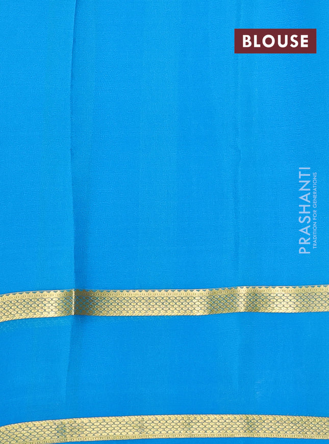 Pure mysore silk sareee maroon and cs blue with allover zari woven checked pattern and rettapet zari woven border