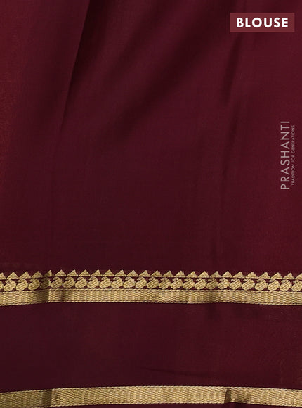 Pure mysore silk sareee peach shade and wine shade with allover zari woven checked pattern and rettapet zari woven border