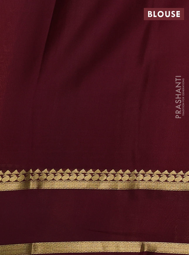 Pure mysore silk sareee peach shade and wine shade with allover zari woven checked pattern and rettapet zari woven border