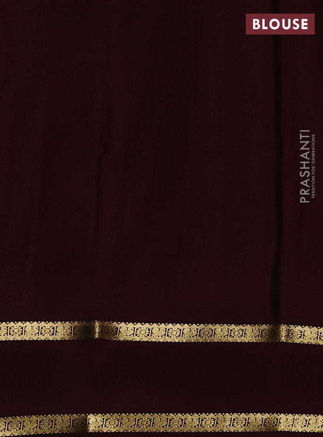 Pure mysore silk sareee peach pink shade and deep maroon with allover zari woven checked pattern and rettapet zari woven border