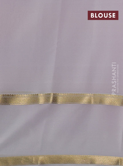 Pure mysore silk sareee lotus pink and off white with allover zari woven checked pattern and rettapet zari woven border
