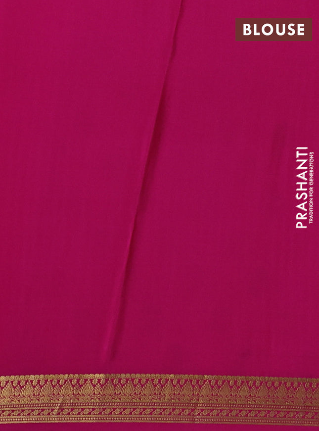 Pure mysore silk sareee lime yellow and pink with allover zari woven buttas and zari woven border