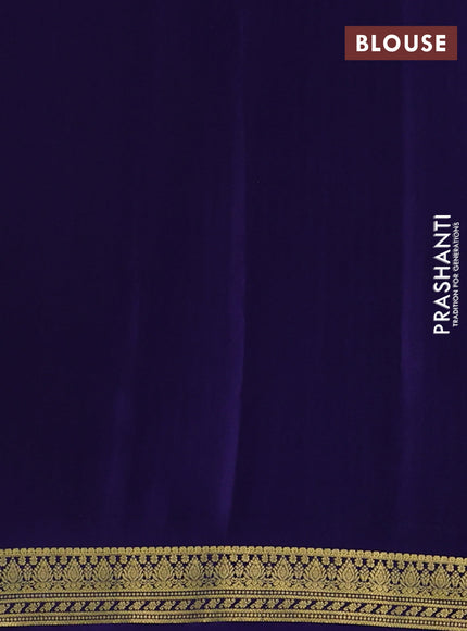 Pure mysore silk sareee pastel green and navy blue with allover zari woven buttas and zari woven border