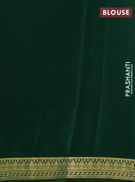 Pure mysore silk sareee red and green with allover zari woven buttas and zari woven border