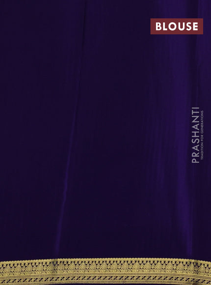 Pure mysore silk sareee dark pink and violet with allover zari woven buttas and zari woven border