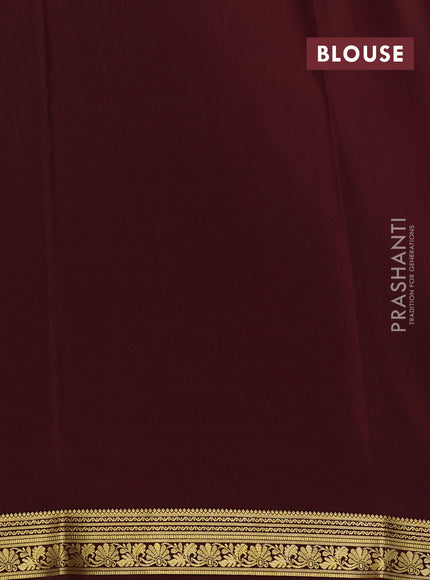 Pure mysore silk sareee rust shade and coffee brown with allover zari woven buttas and zari woven border
