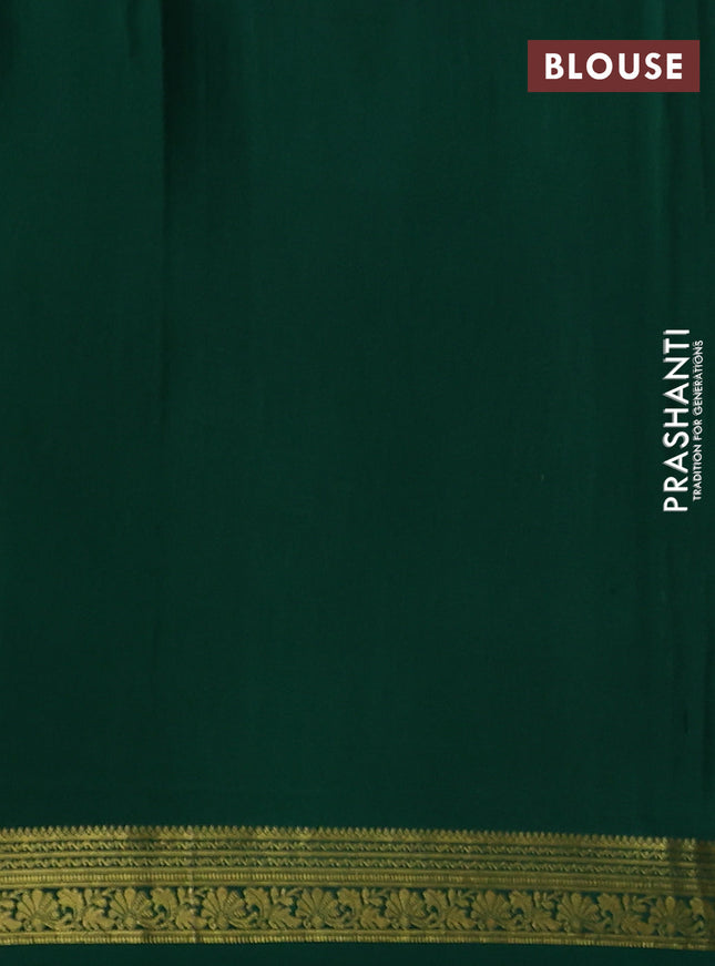 Pure mysore silk sareee pastel peach and green with allover zari woven buttas and zari woven border