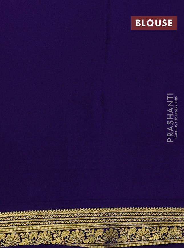 Pure mysore silk sareee dark magenta pink and violet with allover zari woven buttas and zari woven border