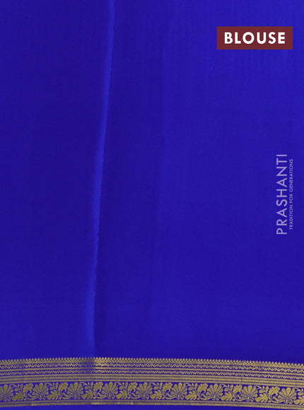 Pure mysore silk sareee light blue and blue with allover zari woven buttas and zari woven border