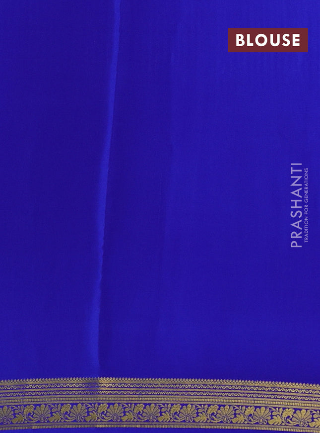 Pure mysore silk sareee light blue and blue with allover zari woven buttas and zari woven border