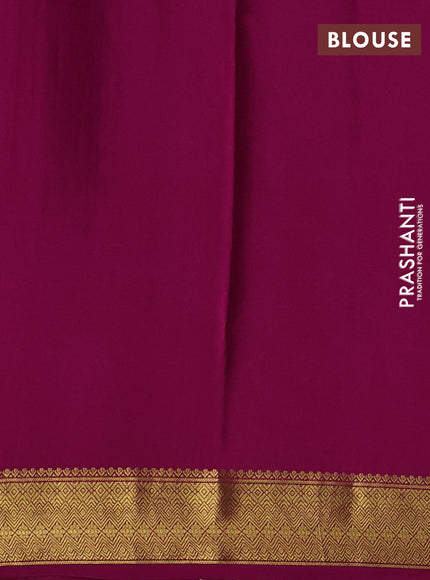 Pure mysore silk sareee teal green and pink with allover zari woven buttas and zari woven border