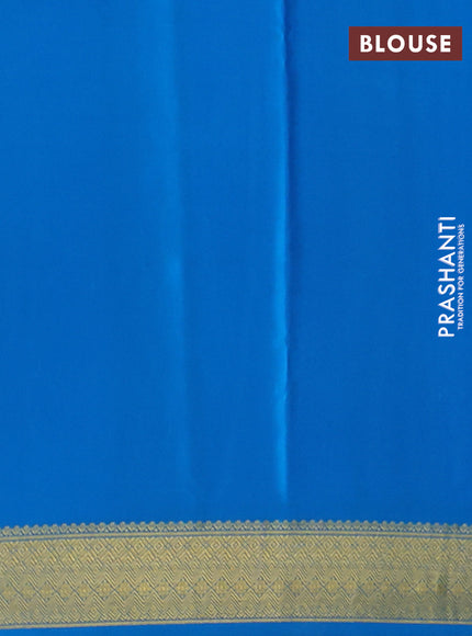 Pure mysore silk sareee purple and cs blue with allover zari woven buttas and zari woven border