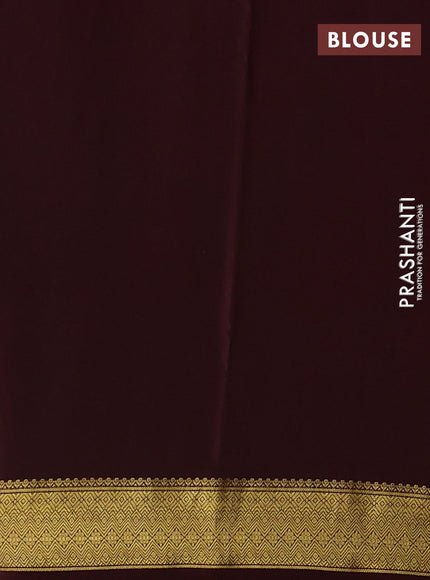 Pure mysore silk sareee rust shade and coffee brown with allover zari woven buttas and zari woven border