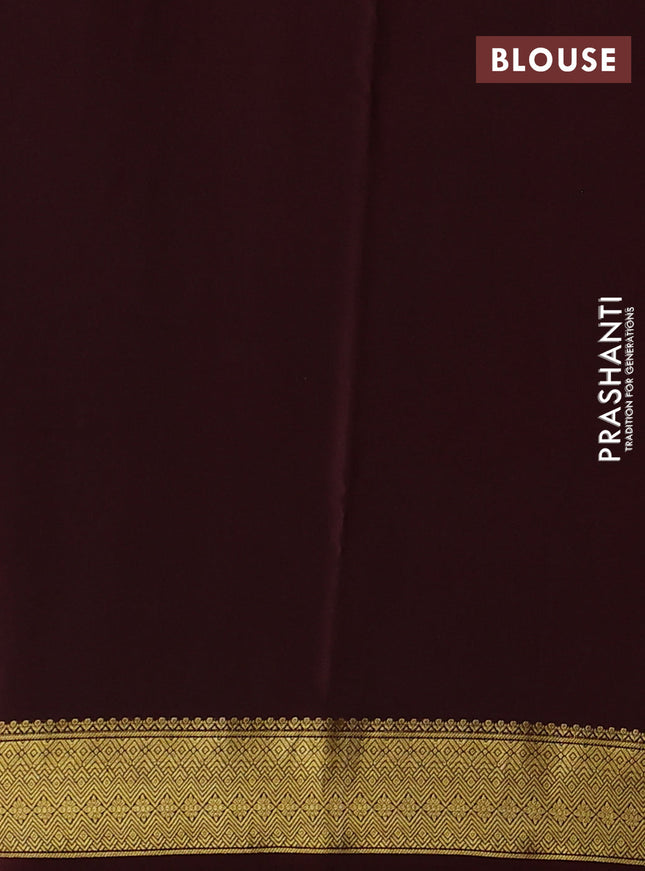 Pure mysore silk sareee rust shade and coffee brown with allover zari woven buttas and zari woven border