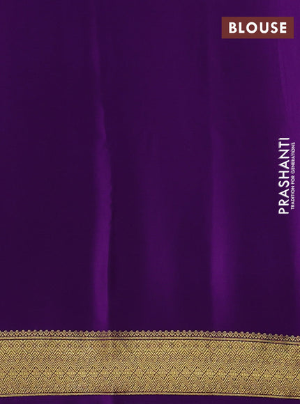 Pure mysore silk sareee lavender and violet with allover zari woven buttas and zari woven border