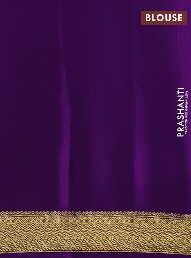 Pure mysore silk sareee lavender and violet with allover zari woven buttas and zari woven border
